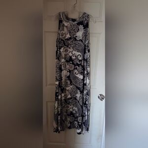 J. Jill Black and White Paisley Maxi Dress